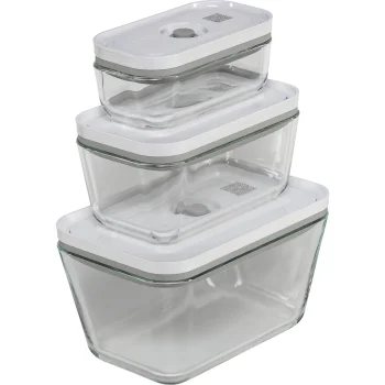 Zwilling Fresh & Save 3-Piece Glass Vacuum Container Set, Grey