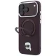 Karl Lagerfeld Ring Stand 360 Karl Head Pin MagSafe dėklas iPhone 18 Pro Max / 17 Pro Max, bordo