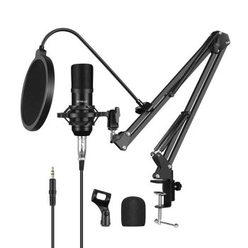 Puluz PU612B Studio Broadcast kondensatorinis mikrofonas Juodas