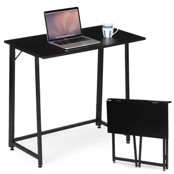 ModernHome Folding Computer Desk 80x45 cm, Black