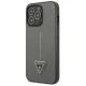 Guess Saffiano Triangle Logo dėklas telefonui iPhone 13 Pro Max 6.7\", sidabrinis
