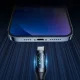 Wozinsky WUCLC1 USB-C į Lightning laidas su LED ekranu, 36W, 1m, Juodas