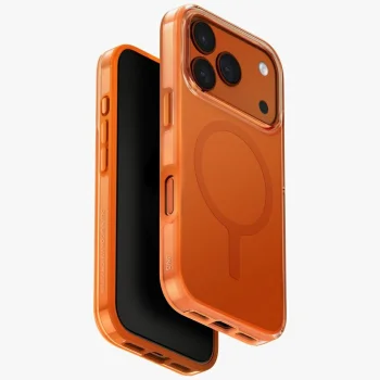 Uniq Clario Magclick įkrovimo dėklas iPhone 17 Pro, oranžinis