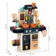 Multistore Kids Play Kitchen with Sound, LED and Steam, 42 Accessories, Navy Blue