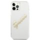 Guess iPhone 12 Pro Max dėklas Vintage Script, skaidrus