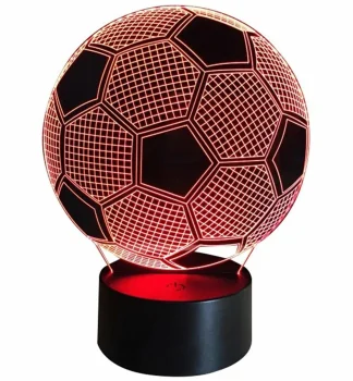 3D LED naktinė lemputė Futbolo kamuolys RGB