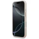 Guess dėklas iPhone 17 Pro telefonui Grained PU Strass Logo MagSafe, rožinis