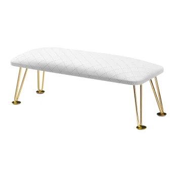 MOMO 6-M Manicure Armrest, Quilted White/Gold