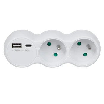 Maclean MCE339 E Šakotuvas su 2 Lizdais ir USB A/C