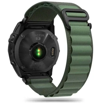 Tech-Protect Nylon Pro dirželis Garmin Fenix 5 / 6 / 6 Pro / 7, tamsiai žalias