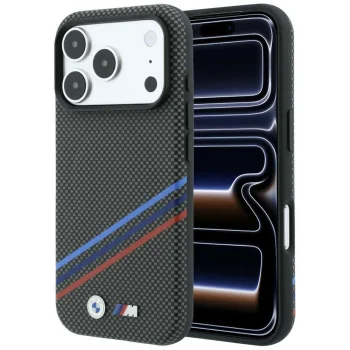 BMW M Quadrille Kevlar MagSafe dėklas telefonui iPhone 18 Pro Max / 17 Pro Max, tamsiai pilkas