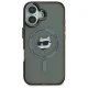 Karl Lagerfeld dėklas iPhone 16 telefonui IML Metal Choupette Head MagSafe, juodas
