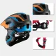 Rockbros TT-32SOBL-S vaikiškas šalmas su nuimama smakro apsauga, S, juodas/oranžinis