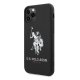 Apple iPhone 11 Pro Max 6.5\'\' US Polo Silicone Collection Case Cover (USHCN65SLHRBK), Black