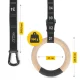 4Fizjo 1601 Gymnastic Rings for Pull-ups, Black/Green