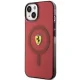 Ferrari dėklas iPhone 14 telefonui su MagSafe, pusiau skaidrus, raudonas