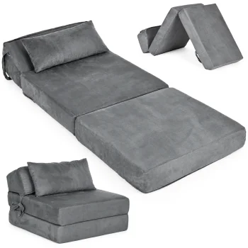 Išskleidžiama poroloninė sofa ModernHome 190x70 cm, čiužinys 2in1 su miego funkcija