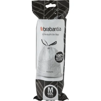Brabantia PerfectFit šiukšlių maišai Bo, M kodas, 60 l, 10 vnt., balti