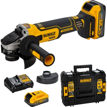 Akumuliatorinis kampinis šlifuoklis DeWalt DCG405S2T-QW 18V 125 mm (2x 3.5Ah)