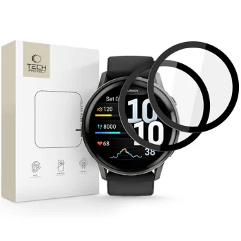 Tech-Protect Glass Flex+ Hybrid Screen Protector for Garmin Venu 4 45mm, 2-Pack, Black