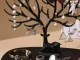 Jewellery Tree Stand Organiser with Ring Tray, Deer Antler Design, Black