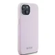 DKNY dėklas iPhone 15 telefonui Silicone Horizontal Metal Logo MagSafe, rožinis