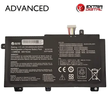 Nešiojamojo kompiuterio baterija ASUS B31N1726 Extra Digital (4550mAh)