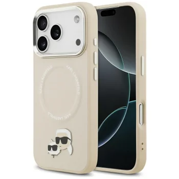 Karl Lagerfeld iPhone 17 Pro Max Case MagSafe Karl & Choupette Pins, Grey