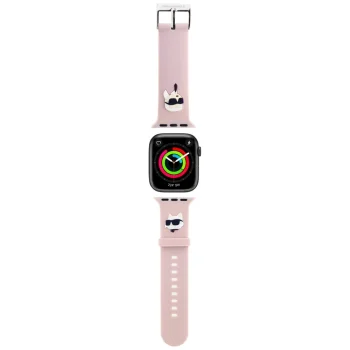 Karl Lagerfeld 3D Rubber Karl&Choupette dirželis Apple Watch 42/44/45/49mm, rožinis