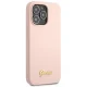 Guess Silicone Script dėklas, skirtas iPhone 13 Pro Max, šviesiai rožinis