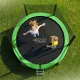 Sodo batutas 4Fizjo CLASSIC 252 cm (8FT) su apsauginiu tinklu ir kopėčiomis, žalias/juodas