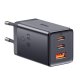 Wall Charger Baseus GaN5 2x USB-C + USB, 65W + 1m Cable, Grey