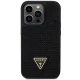 Guess Rhinestone Triangle dėklas Apple iPhone 14 Pro telefonui, juodas