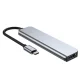 Tech-Protect V4 6-in-1 USB-C šotuvas (HDMI, USB-A, SD/TF), pilkas