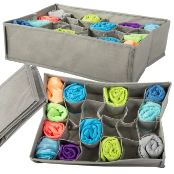 Underwear and Socks Drawer Organizer, 24 Compartments