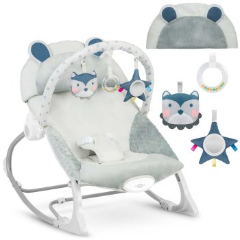 Kūdikių gultukas-supynė Ricokids 7328 su vibracija, pilkas