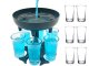 Alcohol and Beverage Dispenser with 6 Shot Glasses (50ml), Assorted Colors