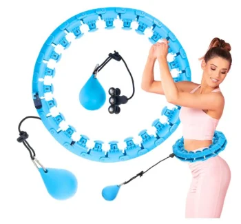 4Fizjo masažinis lankas hula hoop su svoriu, mėlynas