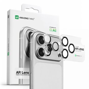 AmazingThing iPhone 17 Pro / 17 Pro Max Lens Glass with Black Aluminum Frame