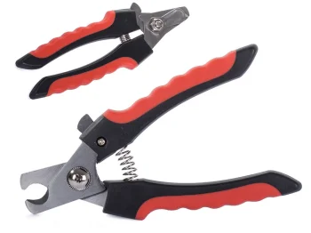 Pet Nail Clippers for Dogs and Cats with Safety Guard and Lock, 12 cm, Black/Red