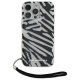 Apple iPhone 16 Pro Max 6.9\'\' Karl Lagerfeld IML Zebra Pattern & Cord Cover Case, Black
