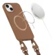 Tech-Protect MagSafe dėklas iPhone 15 MagNecklace su virvele, rudas