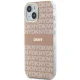 DKNY dėklas iPhone 15 / 14 / 13 IML Mono & Stripe MagSafe, rožinis