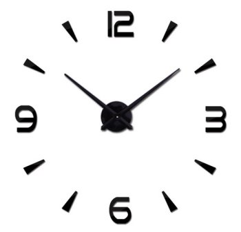 Large DIY wall clock, adjustable 80–120 cm, 4 digits, black