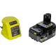 Akumuliatorinis grandininis pjūklas Ryobi ONE+ RCS1830-140B, 18 V, 30 cm, 4.0 Ah
