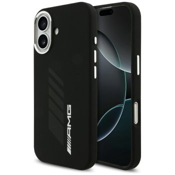 Mercedes AMG Silicone Oversize Rhombs MagSafe dėklas iPhone 17 telefonui, juodas