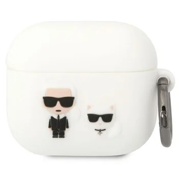 Karl Lagerfeld dėklas Apple AirPods 3 ausinėms KLACA3SILKCW, baltas