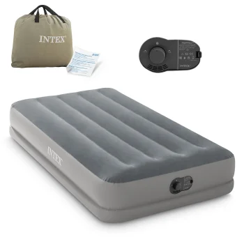 Intex 64112 Single Inflatable Air Mattress 191x99x30 cm with Built-in Electric Pump