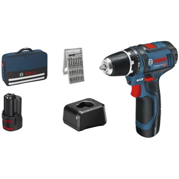 Akumuliatorinis gręžtuvas-suktuvas Bosch GSR 12V-15 Professional, 2x 2,0 Ah