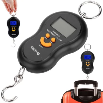 Elektroninės pakabinamos svarstyklės su kabliu bagažui ir žvejybai, 50 kg, LCD